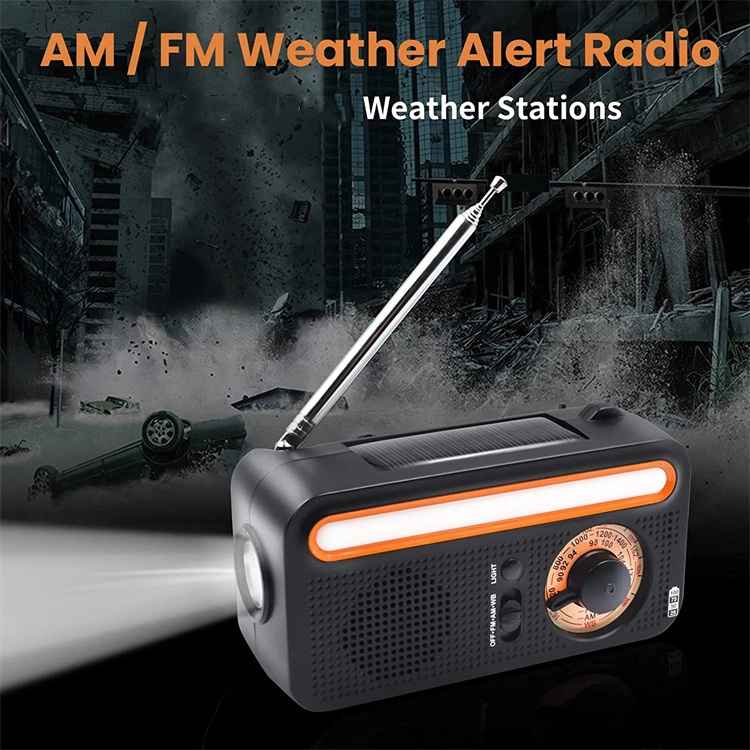 Portable Radio Outdoor Solar Hand Crank Emergency Radio Manufacturer LED Mobile Charge Radio